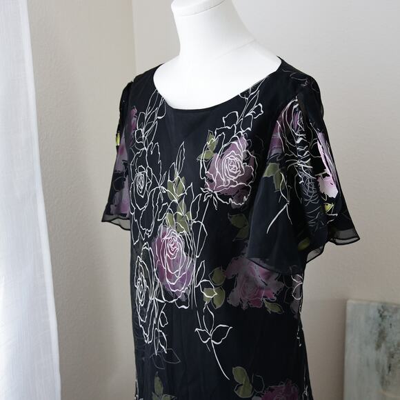 Adrianna Papell Silk Two piece floral set size 14 - Picture 5 of 5